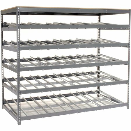 GLOBAL INDUSTRIAL Carton Flow Shelving Single Depth 5 LEVEL 96inW x 48inD x 84inH 184059